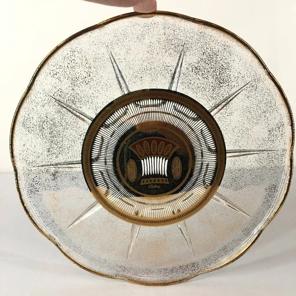 Vintage Culver, Ltd 22k Gold Festival Pattern 11 1/2 Inch Platter